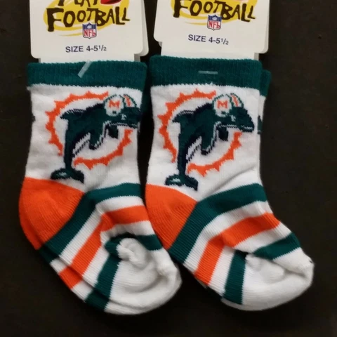 NFL Children Socks (Size: 4-5 1/2) Miami Dolphins #1-2 (2 Pair) Cover