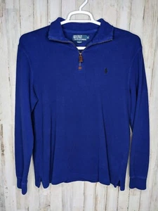 Polo Ralph Lauren Pullover Herren mittelblau 1/4 Zipper Sweater Shirt Pony Logo - Bild 1 von 9