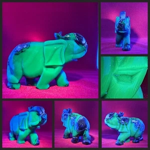 Natürlicher fluoreszierender/Vulkan Achat Elefant Kristall Schnitzerei Quarz Mineral 5+ Pfund - Bild 1 von 22