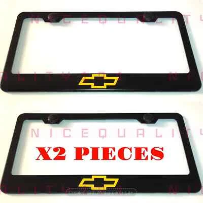 2 soportes para marco de matrícula con acabado de metal de acero inoxidable Chevy Chevrolet Foto 1 de 4