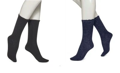 Calcetines para mujer Hue 3 pares calcetines encaje ribete mezcla lana bota calcetines  Foto 1 de 4