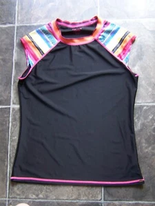 Girl's Mambo Black Short Sleeve Rashie Rash Vest Shirt Top Size 14 VGC - Picture 1 of 1