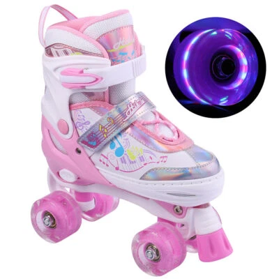 HIKOLE Kinder Rollschuhe Leuchtende Roller Skates Mit LED Räder Verstellbare 27~38