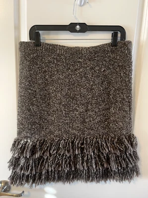 Anthropologie воробей вязаная юбка размер L коричневый альпака шерсти богемное бахрома Western - Изображение 1 из 4