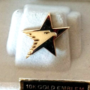 Solid 10K Yellow Gold Eagle Star Tie Tac Hat Lapel Pin Vintage USA Scrap Rare