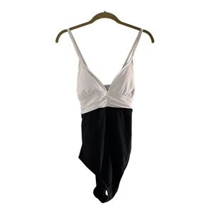 Kona Sol Womens Black & White One-Piece Swimsuit L Adjustable Straps Swim Suit c - Picture 1 of 13