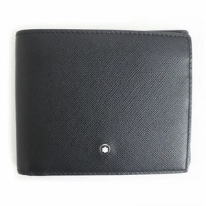 Montblanc White Star Bifold Compact Leather Wallet/Billfold/Wallet Black Made In - Picture 1 of 8