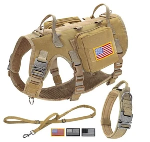 Forestpaw Tactical Dog Harness for Large Dogs,Tactical Dog Collar with Bungee - Picture 1 of 13