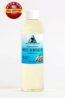 H&B OILS CENTER SWEET ALMOND OIL REFINED ORGANIC CARRIER COLD PRESSED 100% PURE 4 OZ