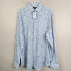 NEW Express Mens Classic Performance Long Sleeve Microdot Button Down Shirt XLT - Picture 1 of 7