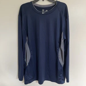 Men’s Nike Pro Combat Hyperwarm Shield Long Sleeve Shirt Size 3XL Blue & Gray - Picture 1 of 12