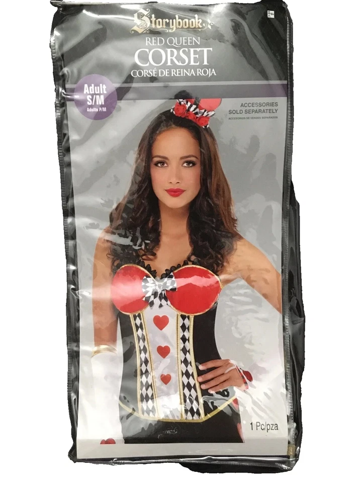 Livro de histórias espartilho e shorts queen vermelho tamanho adulto P/M - Imagem 1 de 1