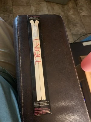 Vintage Unique Invisible Zipper New Old Stock White 20" 22" Polyester - Image 1 of 4