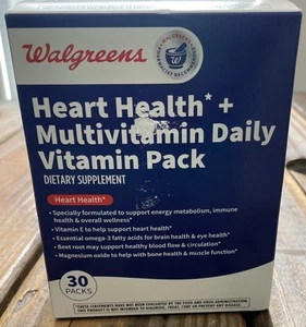 Walgreens Heart Health + Multivitamin Daily Vitamin Pack 30 Count Exp 11-25 - Picture 1 of 7