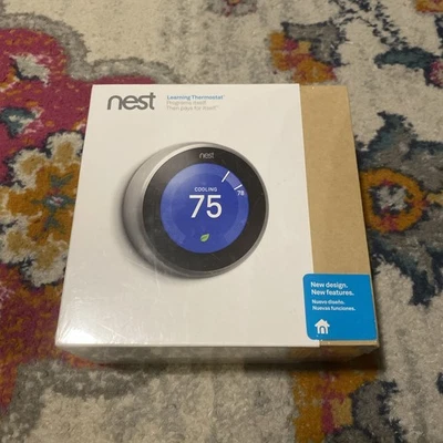 Nest 3rd Generation Thermostat T3007ES Stainless Steel - SEALED - Image 1 of 4