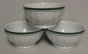 Williams Sonoma BRASSERIE GREEN Cafe Au Lait Ribbed Bowls SOLD IN SET OF THREE - Picture 1 of 3