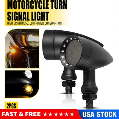 Indicador de señal de giro LED luz ámbar intermitente montaje empotrado motocicleta universal Foto 1 de 4