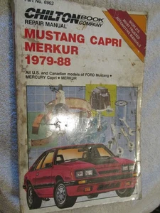 Chilton's Auto Repair & Tune-Up Guide Manual Book MUSTANG CAPRI MERKUR 1979-1988 - Imagen 1 de 4