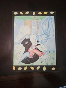 Original Hand Drawn "Bugs Bunny" Prison Artwork 10x7.5 " Crescent Stock - Picture 1 of 2