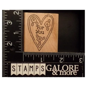 Stampin' Up! RUBBER STAMPS 2000 OLD FRIENDS FOR YOU HEART FLOWERS #07 - Picture 1 of 2