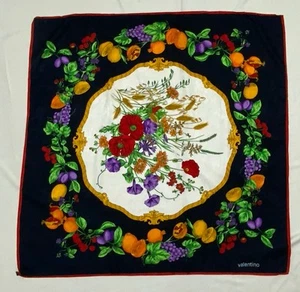 Valentino All Multicolor Silk W/ Flowers Pattern Women’s Scarf 35/34 In PEC - Picture 1 of 4