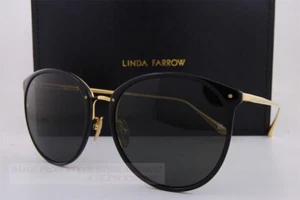 Brandneu Linda Farrow Sonnenbrille KINGS LFLC/747S 032 schwarz-gold/einfarbig grau - Bild 1 von 8