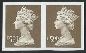 SGY1803a 1999 £5 Brown IMPERFORATE pair, U/M - Picture 1 of 1