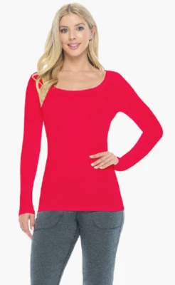 Women's Long Sleeve Extra Wide Scoop-Neck T-Shirt Under Scrub 7168 - Image 1 of 4