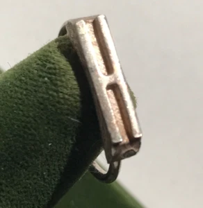 Vintage Sterling Silver Stamped Typebar Monogram "H" Ring Size 6 ADJUSTABLE - Picture 1 of 10