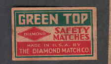 Ancienne  étiquette  allumettes Etats Unis  E22  Green  Top 