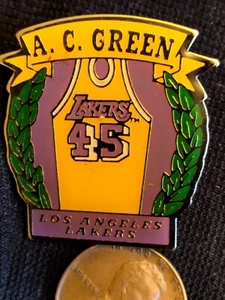 Los Angeles Lakers A.C. Green #45 ,,Iron Man " jersey lapel pin By Imprinted Pro - Picture 1 of 2