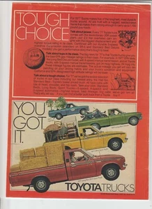 Anuncio original de revista Toyota Pickup 1977 "Tough Choice" - Imagen 1 de 1