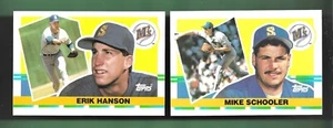 BOTH! 1990 Topps BIG Cards ERIK HANSON/MIKE SCHOOLER SEATTLE MARINERS SHARP! - Picture 1 of 2