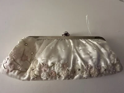 Валери Стивенс новый без ЯРЛЫКОВ сумочки застежки наплечная сумка кости атлас, розовая лента цветы - Изображение 1 из 4