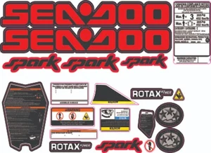 SEADOO SPARK 3 UP 2015 - 2022 Graphics / Decal / Sticker Kit RED CUSTOM - Foto 1 di 1