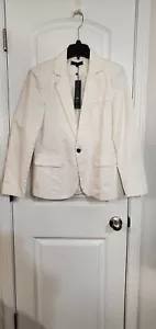 U2 M2 Sakko Blazer Herren L weiß lackiert Grafik Made in France gefüttert - Bild 1 von 8