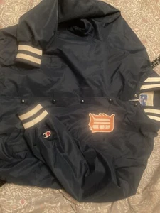 Vintage Detroit Tigers Champion Jacket Coat Made In USA Size XL Navy Blue - Picture 1 of 7