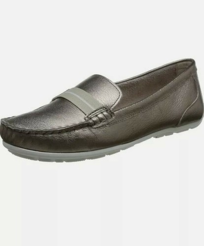 Scarpe basse donna Clarks Dameo Vine oro in pelle metallica 4 5D nuove