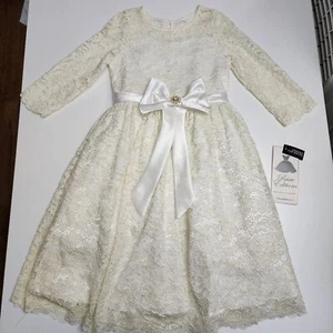 Girls Elegant Special Occasion Lace Baptism Easter Dress Size 6x NEW with Tags - Picture 1 of 15
