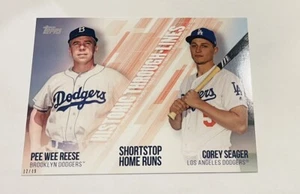 2019 Topps Historic Through Lines 5x7 Pee Wee Reese Corey Seager HTL44 #/49 - Picture 1 of 1