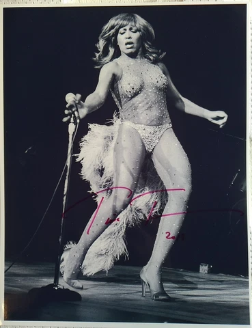 Tina Turner Autographed 8.5x11  b&w Photo in-person adding "2019. R&Roll HOFer Cover