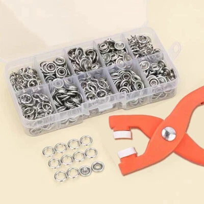 Metal Press Studs Snap Button Fastener With Plier Tool Kit Clothing DIY Buttons - Image 1 of 4