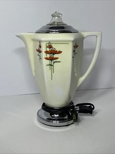 Vintage Royal Rochester Robeson Jugendstil Deko Mohn Perkolator Kaffeekanne - Bild 1 von 15