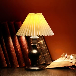 Pleated Lamp Shade Cover Small Shades Edison Clip Lampshade Apricot Bedside - Picture 1 of 11