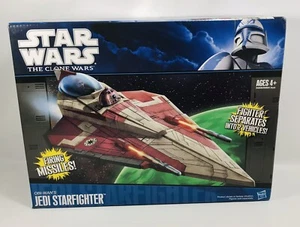 Star Wars The Clone Wars Obi Wan’s Jedi Starfighter Ship Hasbro 2011 Toy Model - Picture 1 of 5