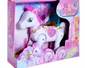 UNICORN Elves animal world battery operated walking, light, music toy pink uk - Picture 1 of 1