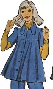 1970s Dog Ear Smock Swing Top Puff Sleeve Flares Style Sewing Pattern 3910 - Picture 1 of 3