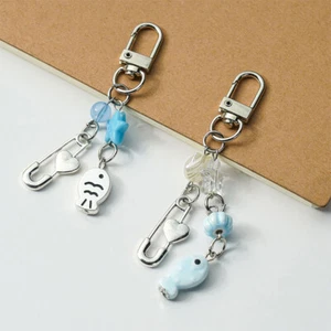 Ocean Theme Mobile Phone Chain Marine Animal Beaded Keyring Shark Phone Char  GF - Zdjęcie 1 z 30