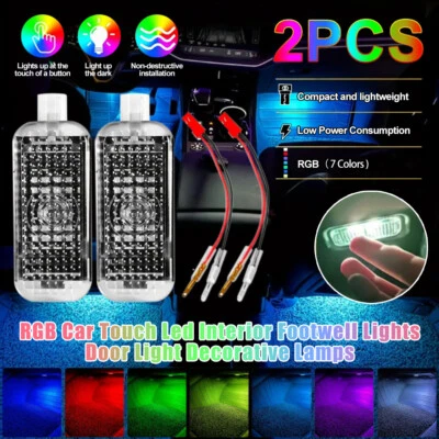Para Audi A4 B5 B6 B7 B8 Q5 Q7 Q8 TT LED Coche Atmósfera Lámpara Footwell Luces 2PC  Foto 1 de 4