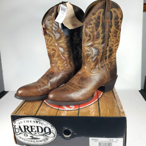 Bottes de cow-boy homme Laredo bronzé bouleau 68452 taille 9,5 D, orteil R en détresse NEUVES